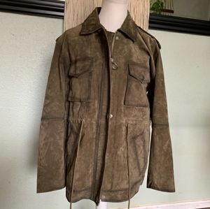 NWT 7 for All Mankind suede leather utility jacket